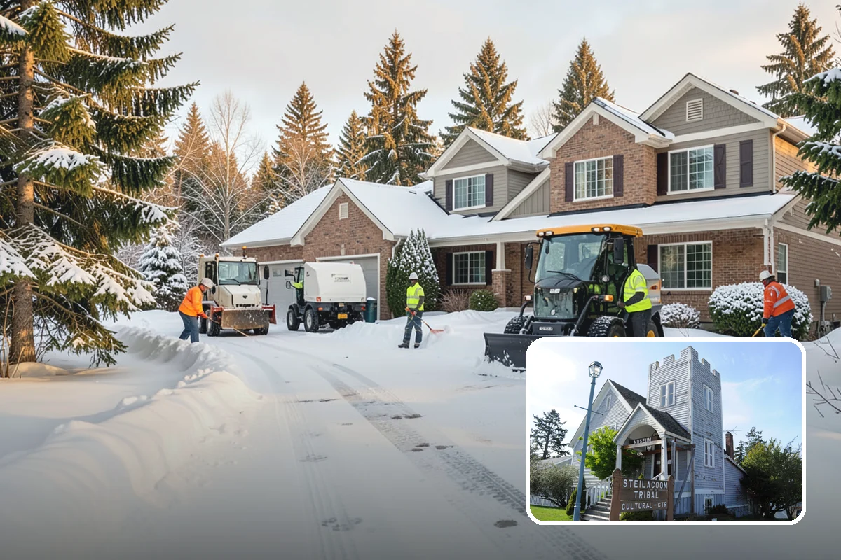 Distribution Center Snow Removal in Steilacoom, Pierce County, WA - Trailer courts and dock approaches kept clear for 53-foot access