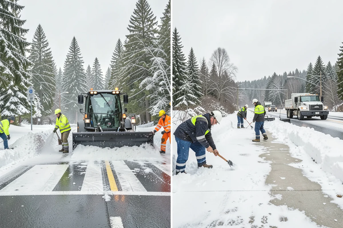 Distribution Center Snow Removal in University Place, Pierce County, WA - Assess yard circulation, dock ramps, and truck grades