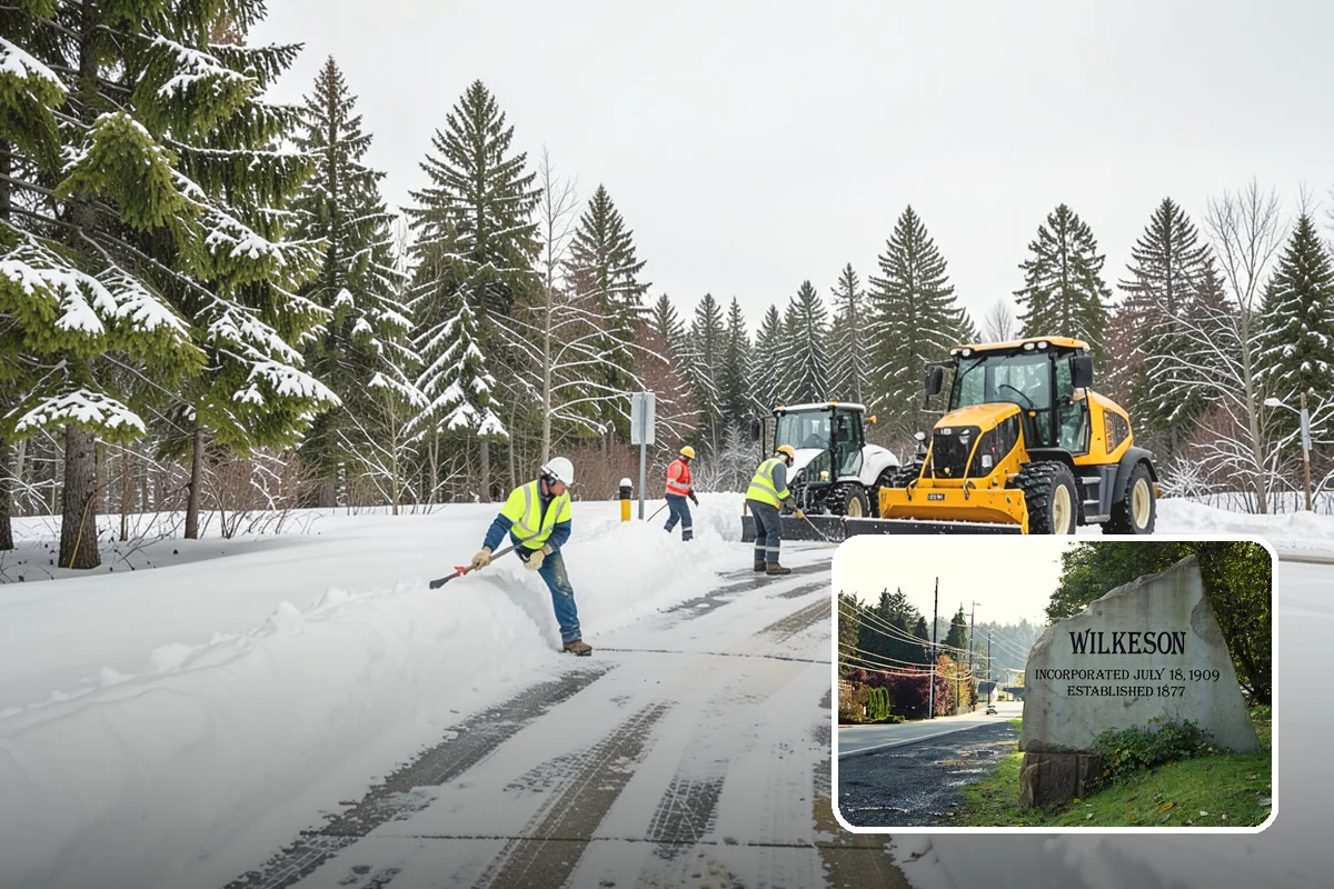 Distribution Center Snow Removal in Wilkeson, Pierce County, WA - Trailer courts and dock approaches kept clear for 53-foot access