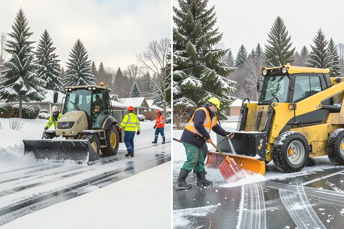 Double Driveway Snow Removal in Algona, King County, WA - We plow or blow the full driveway width