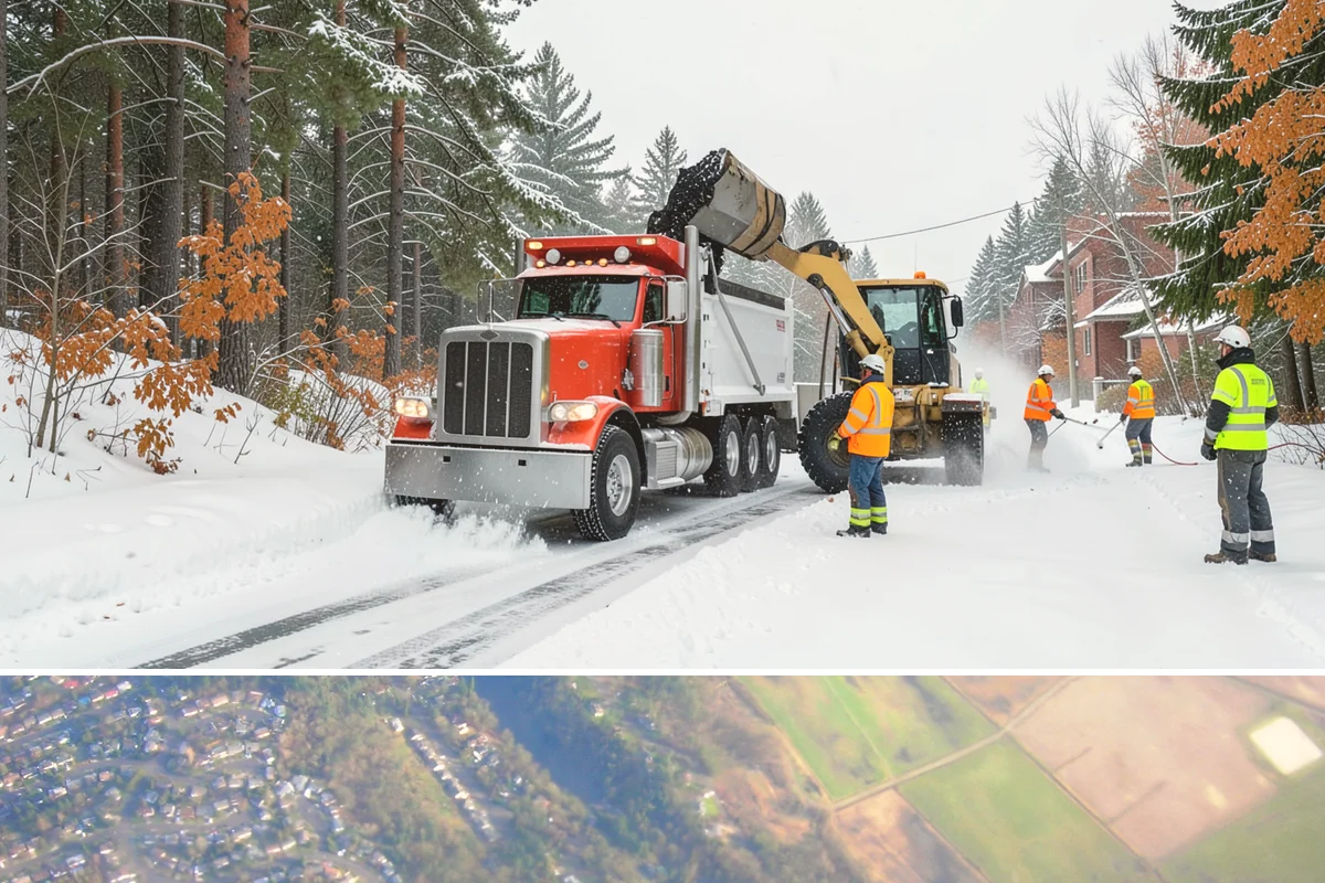 Double Driveway Snow Removal in Algona, King County, WA - Double driveway clearing peaks during the midwinter snow window.