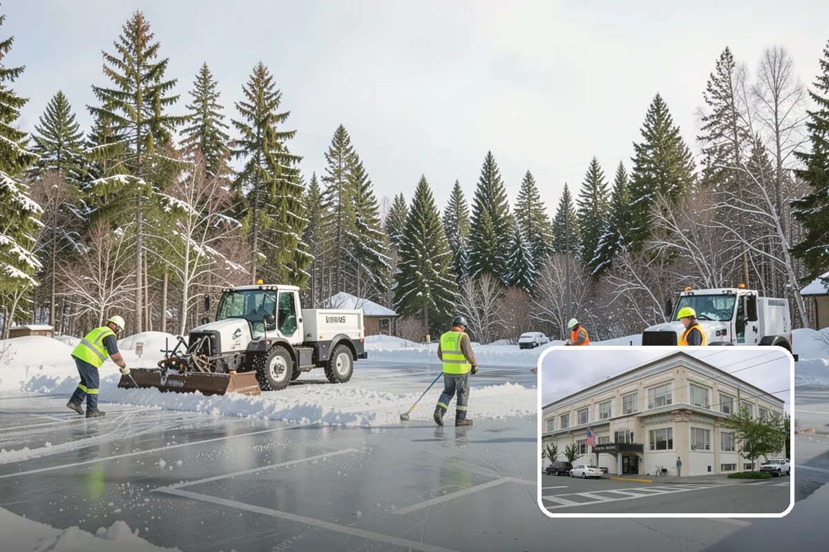 Double Driveway Snow Removal in Anacortes, Skagit County, WA - Clears the full two-car width