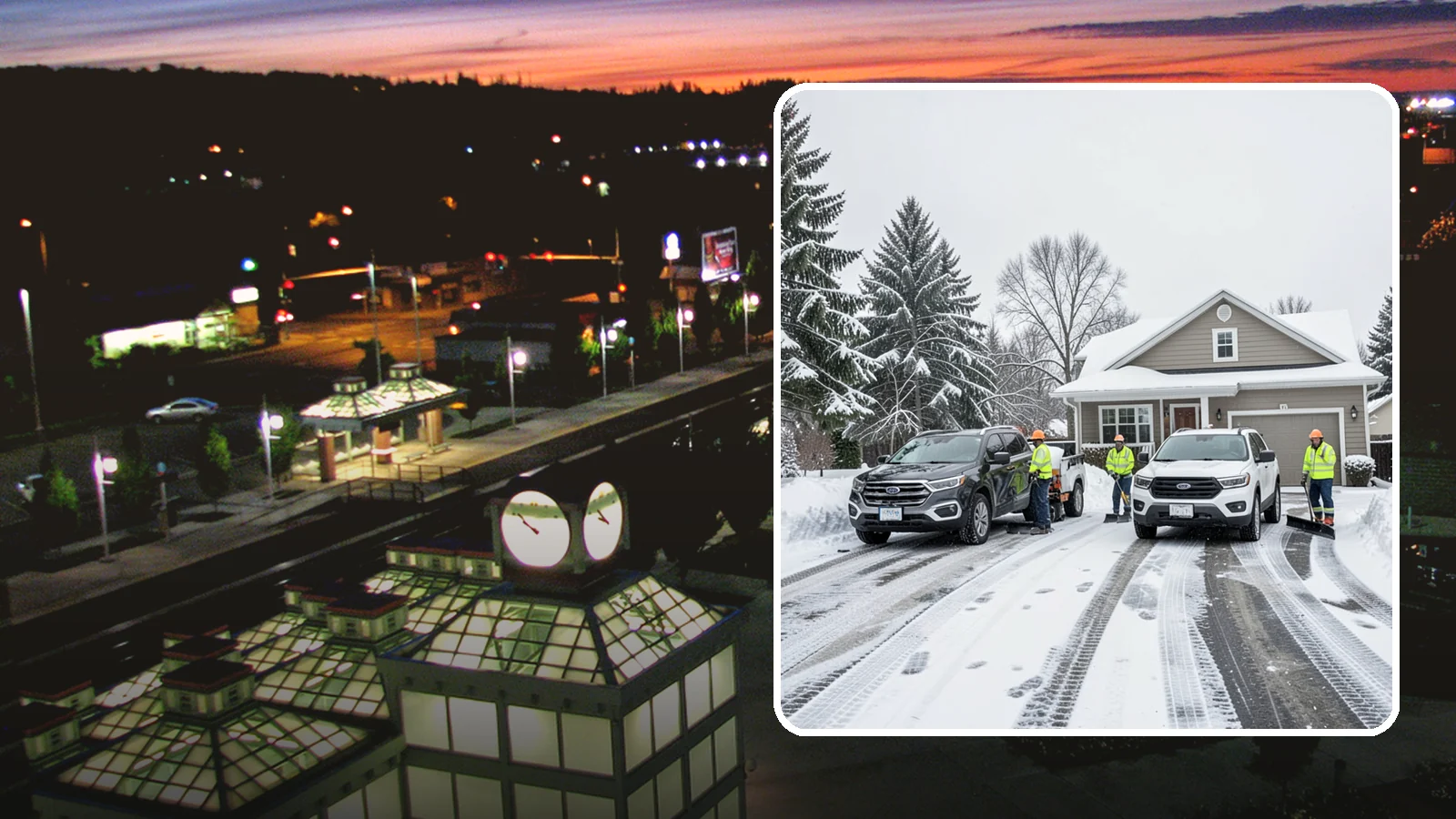 Double Driveway Snow Removal in Auburn, King County, WA - We clear wide two-car driveways completely so both vehicles are ready to go after a storm.