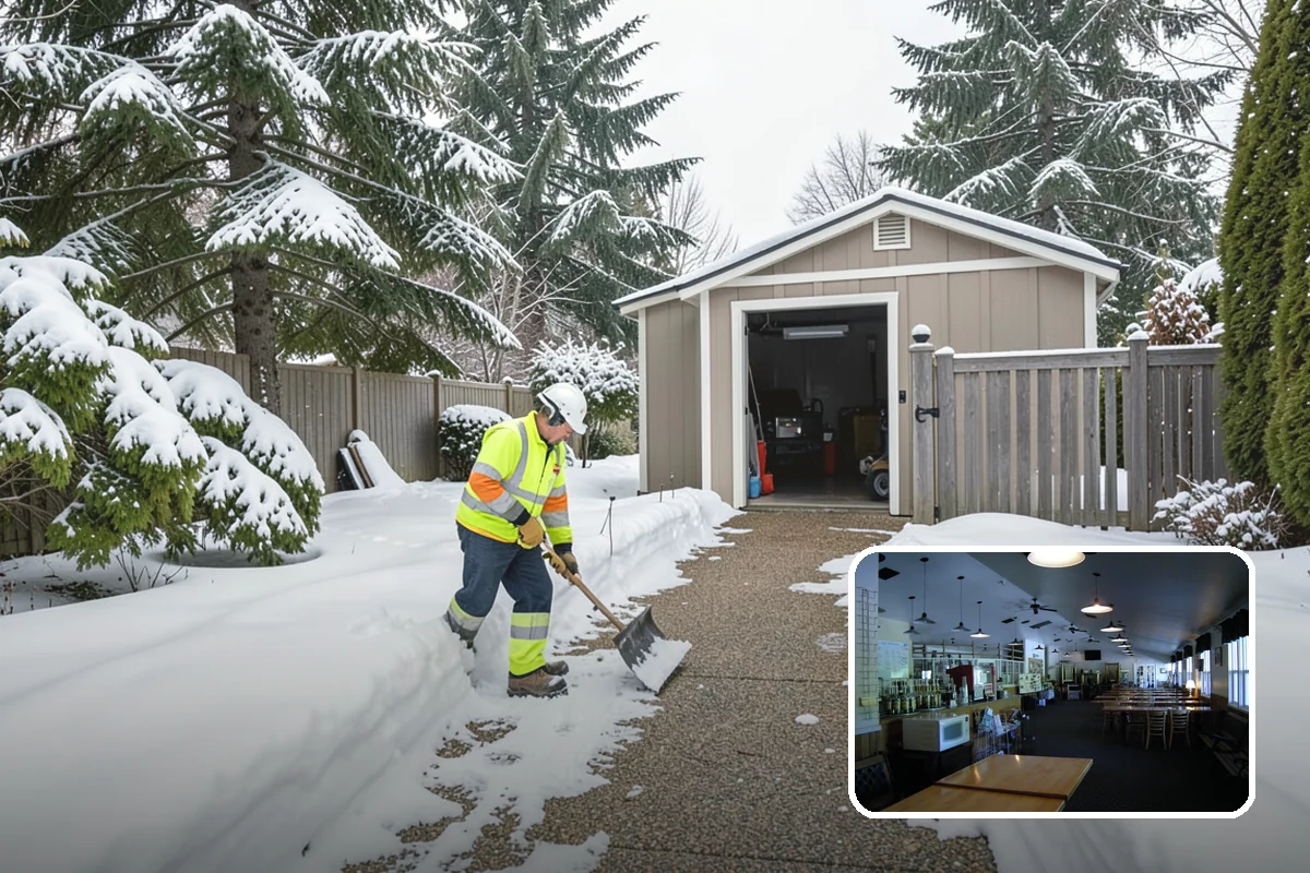 Double Driveway Snow Removal in Black Diamond, King County, WA - Clears the full two-car width