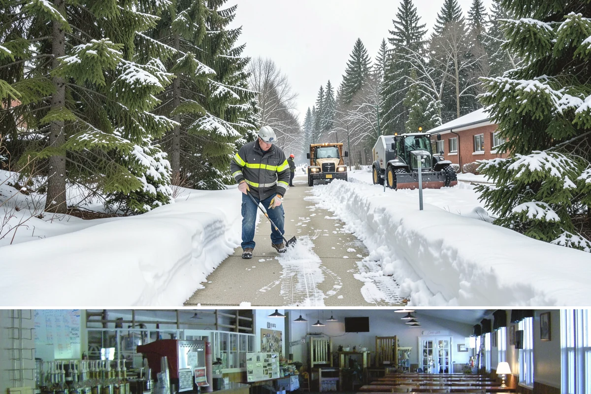Double Driveway Snow Removal in Black Diamond, King County, WA - Double driveway clearing peaks during the midwinter snow window.