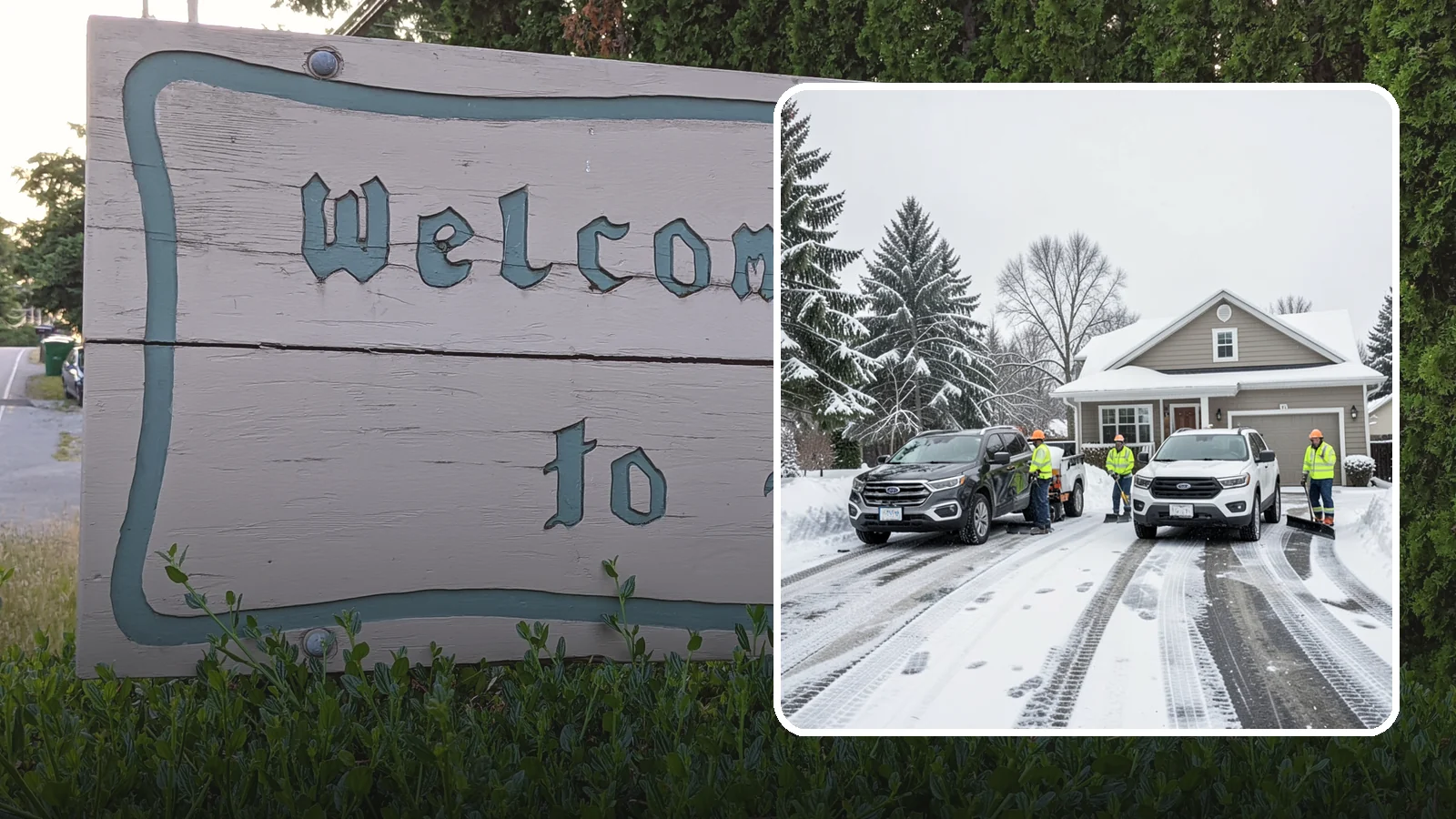 Double Driveway Snow Removal in Brier, Snohomish County, WA - We clear wide two-car driveways completely so both vehicles are ready to go after a storm.