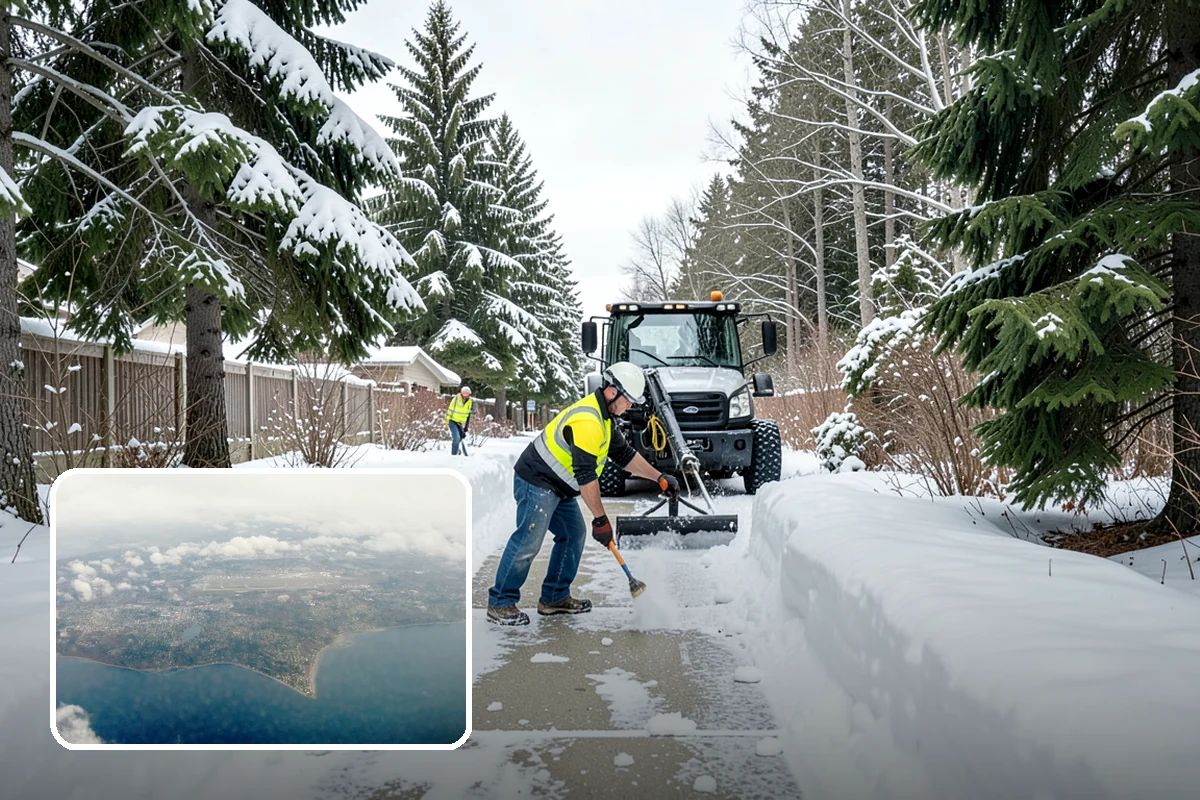 Double Driveway Snow Removal in Burien, King County, WA - Clears the full two-car width