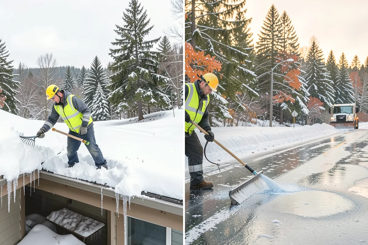 Double Driveway Snow Removal in Burien, King County, WA - We plow or blow the full driveway width
