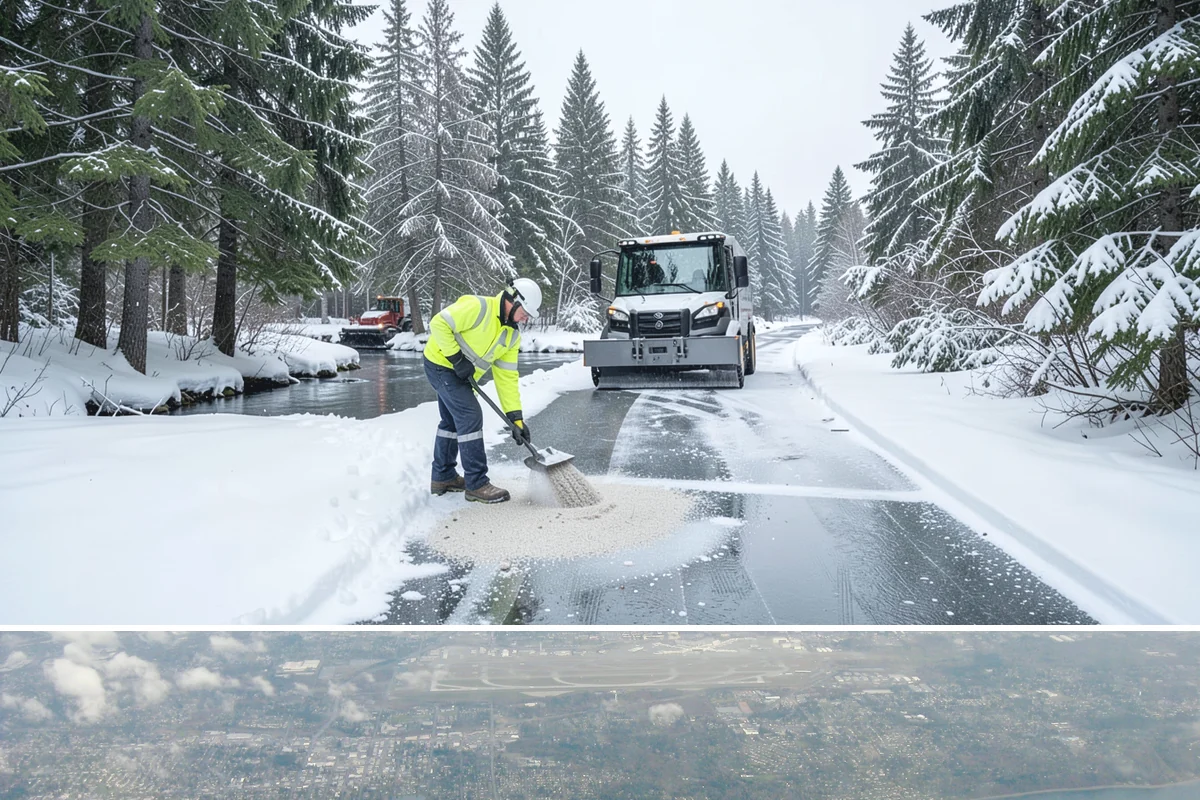 Double Driveway Snow Removal in Burien, King County, WA - Double driveway clearing peaks during the midwinter snow window.