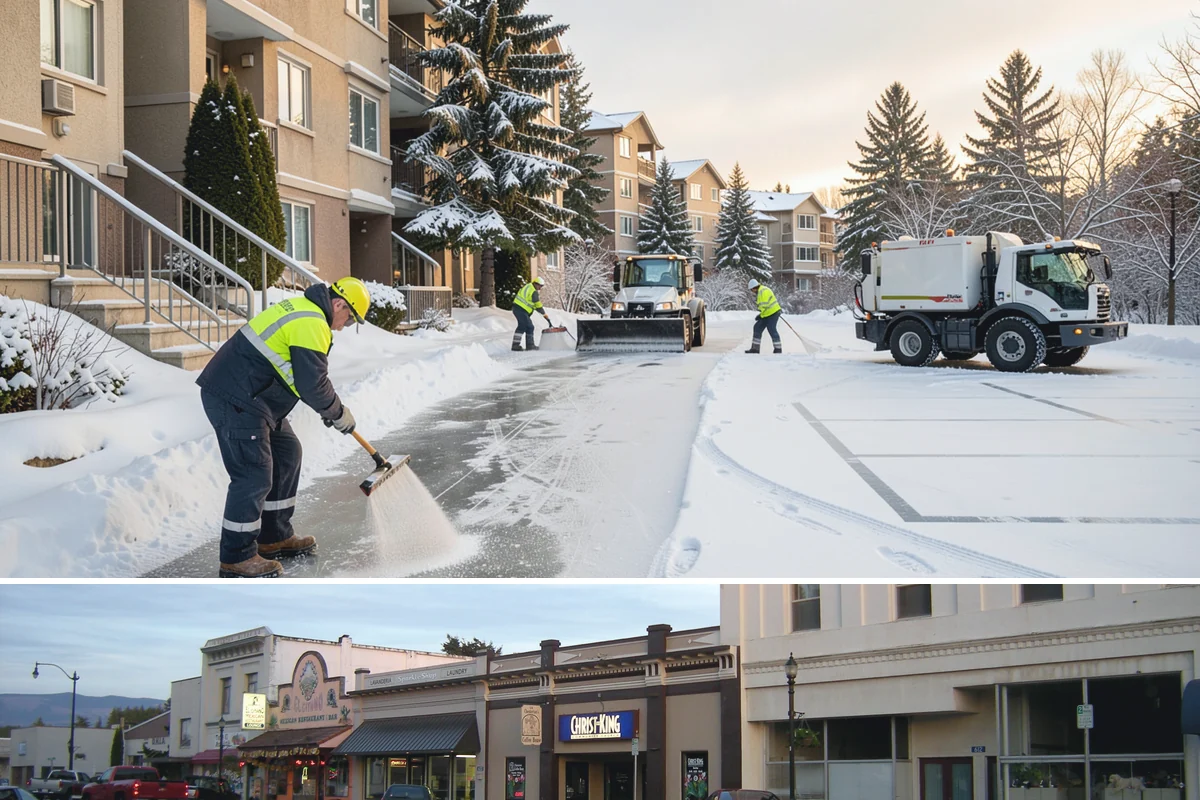 Double Driveway Snow Removal in Burlington, Skagit County, WA - Double driveway clearing peaks during the midwinter snow window.