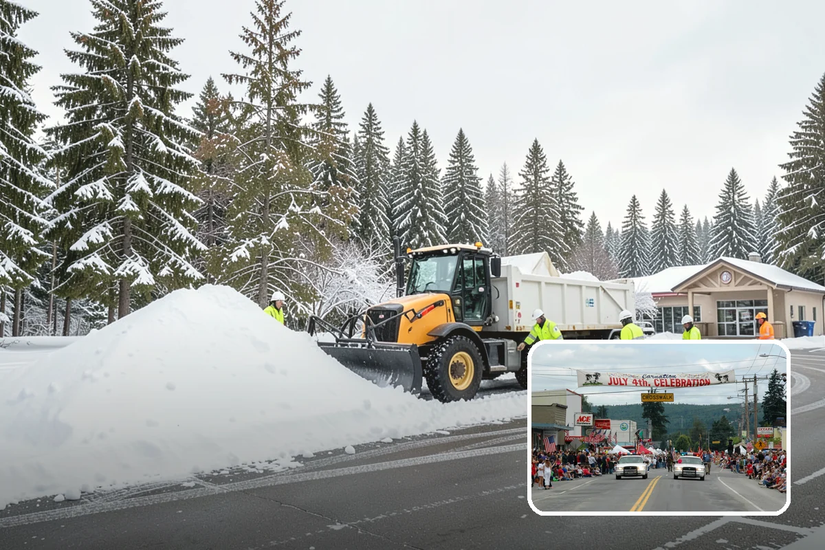 Double Driveway Snow Removal in Carnation, King County, WA - Clears the full two-car width