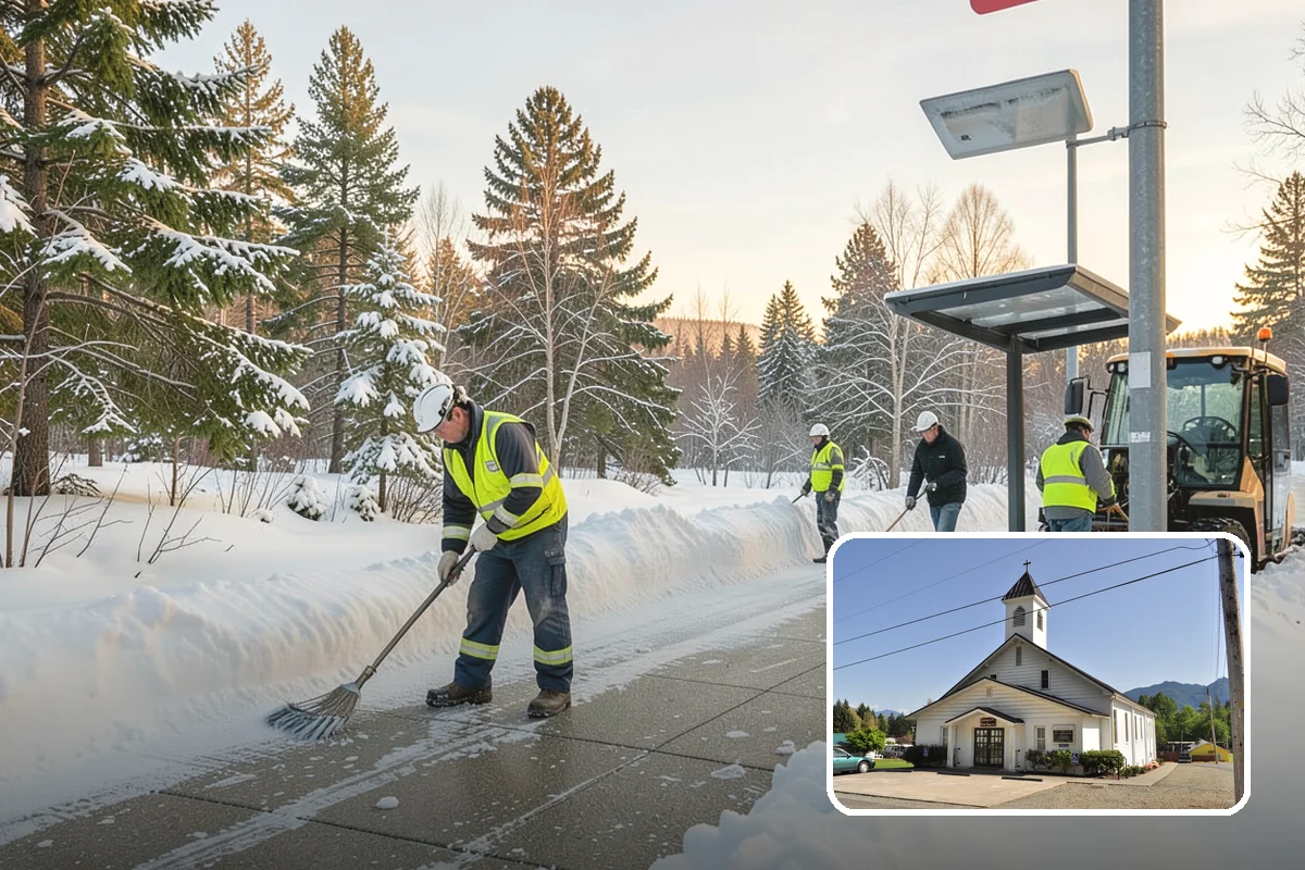 Double Driveway Snow Removal in Concrete, Skagit County, WA - Clears the full two-car width