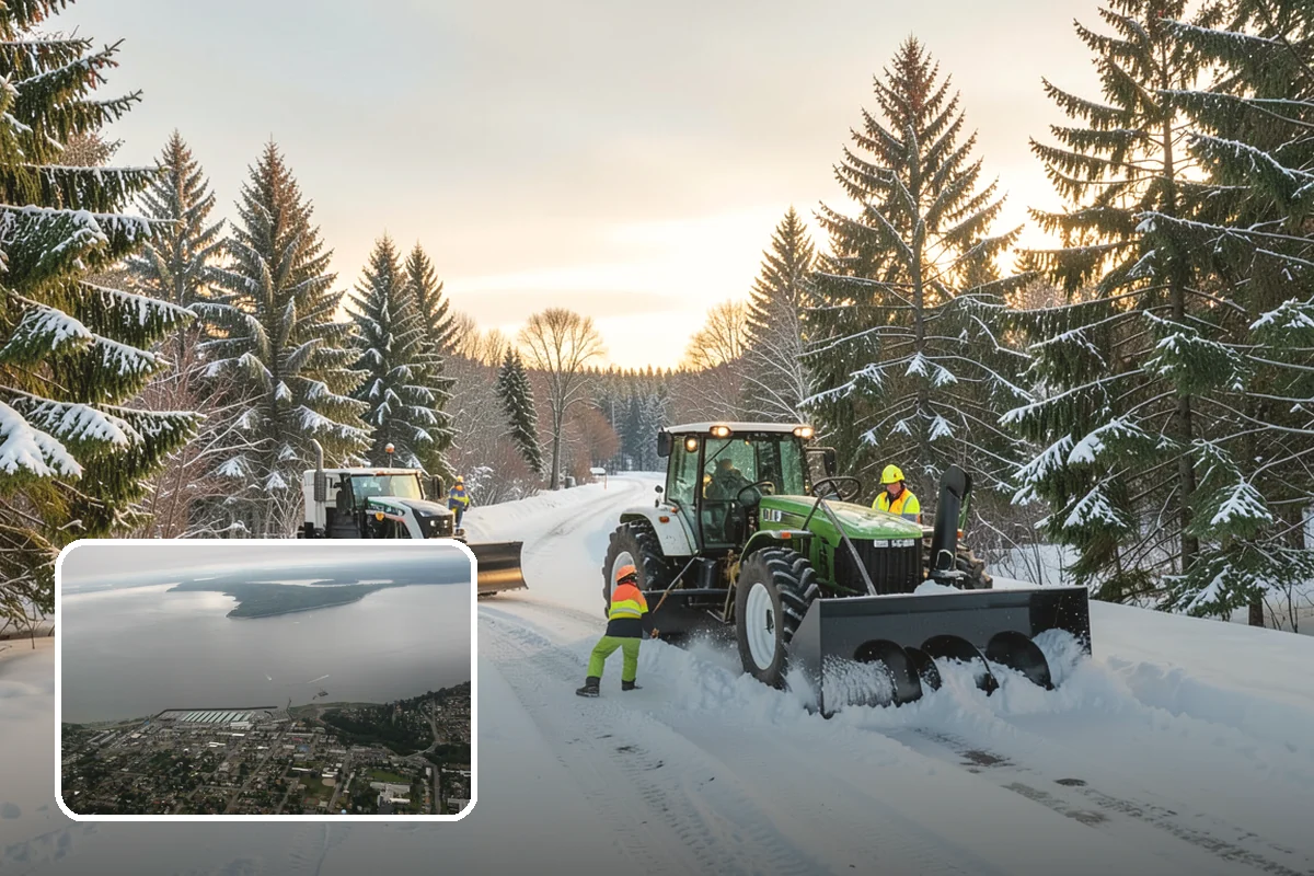 Double Driveway Snow Removal in Des Moines, King County, WA - Clears the full two-car width