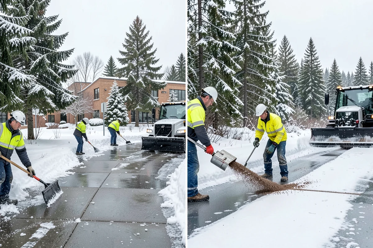 Double Driveway Snow Removal in DuPont, Pierce County, WA - We plow or blow the full driveway width