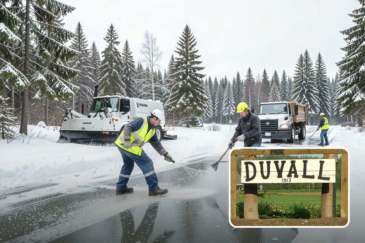 Double Driveway Snow Removal in Duvall, King County, WA - Clears the full two-car width