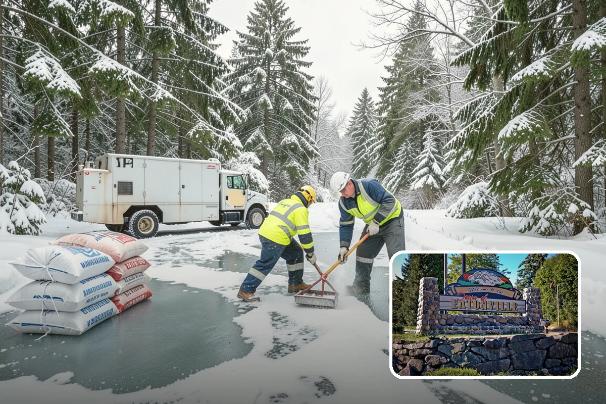 Double Driveway Snow Removal in Eatonville, Pierce County, WA - Clears the full two-car width