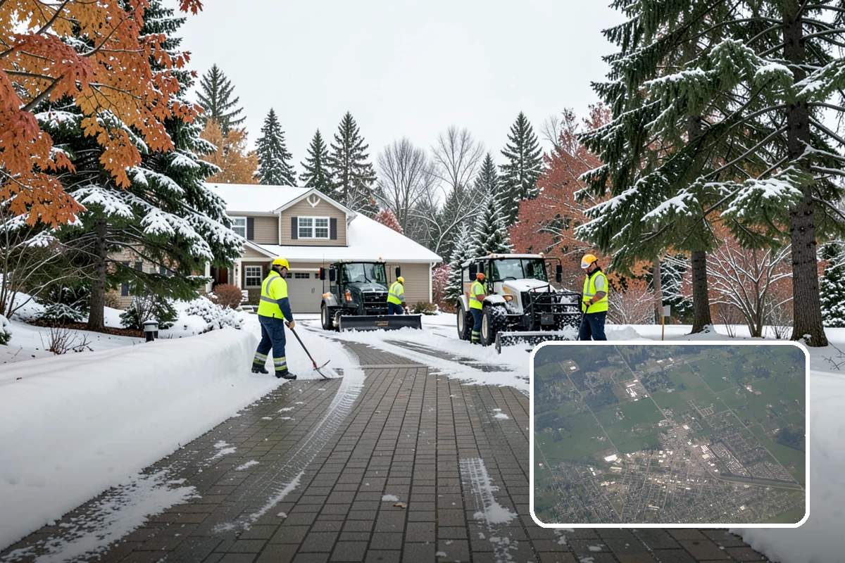 Double Driveway Snow Removal in Enumclaw, King County, WA - Clears the full two-car width