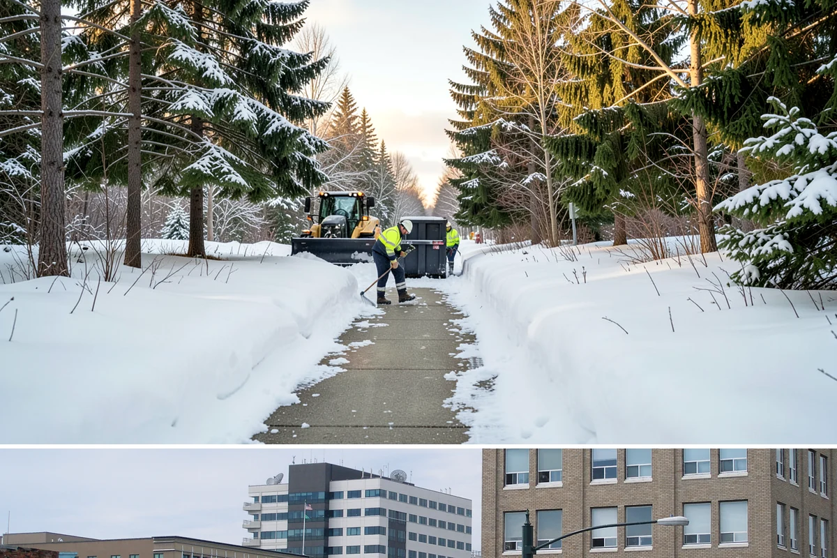 Double Driveway Snow Removal in Everett, Snohomish County, WA - Double driveway clearing peaks during the midwinter snow window.