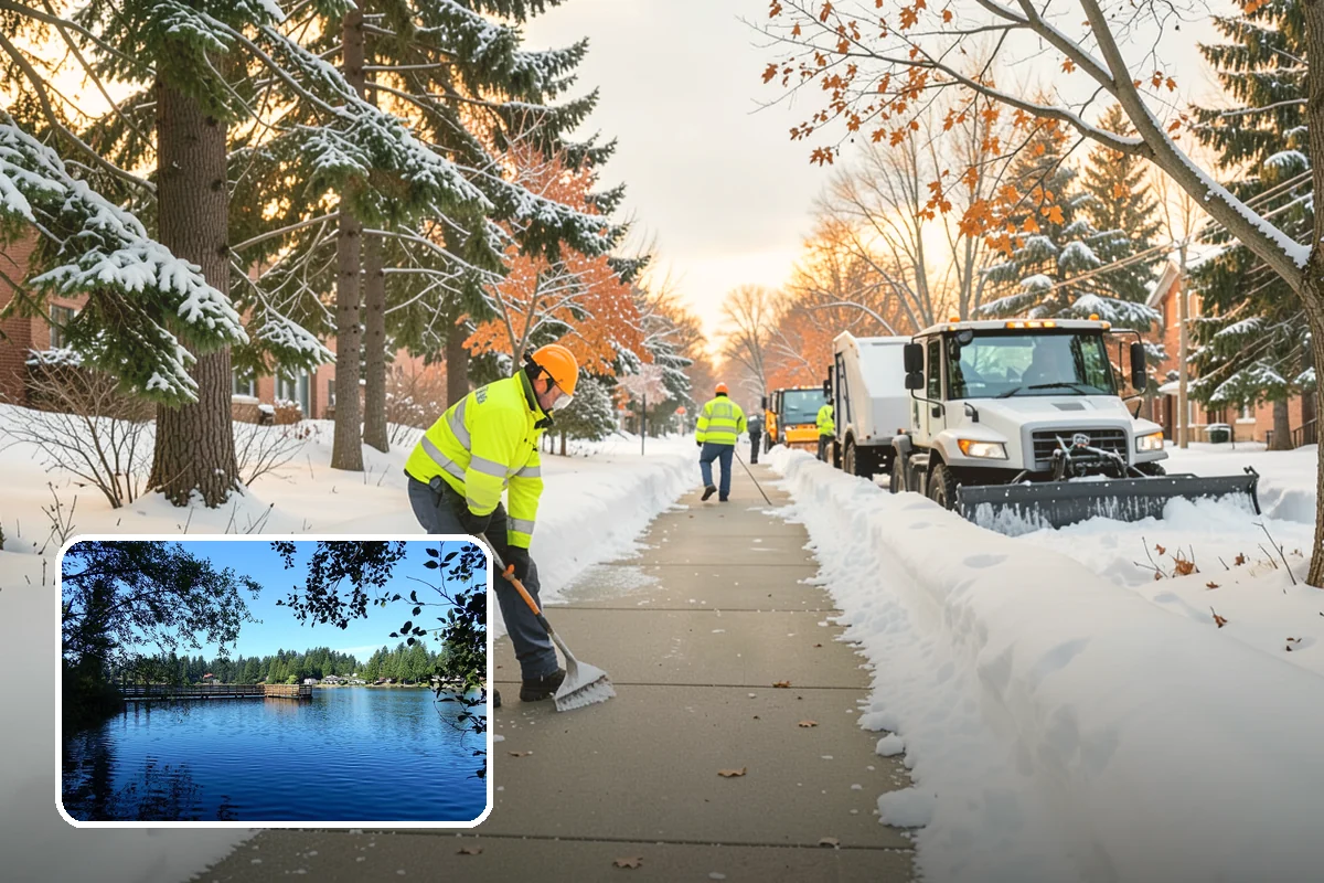 Double Driveway Snow Removal in Federal Way, King County, WA - Clears the full two-car width
