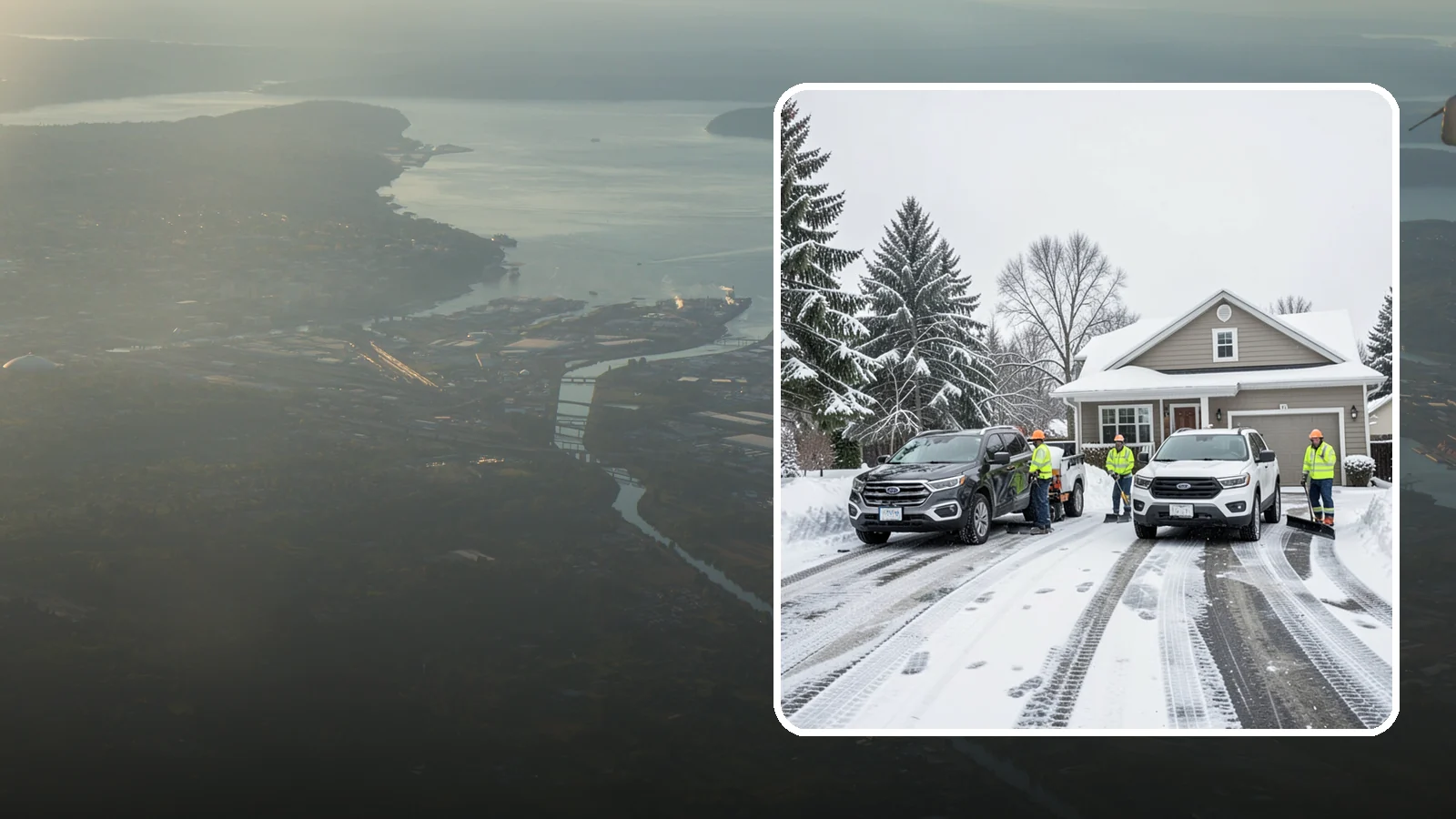 Double Driveway Snow Removal in Fife, Pierce County, WA - We clear wide two-car driveways completely so both vehicles are ready to go after a storm.