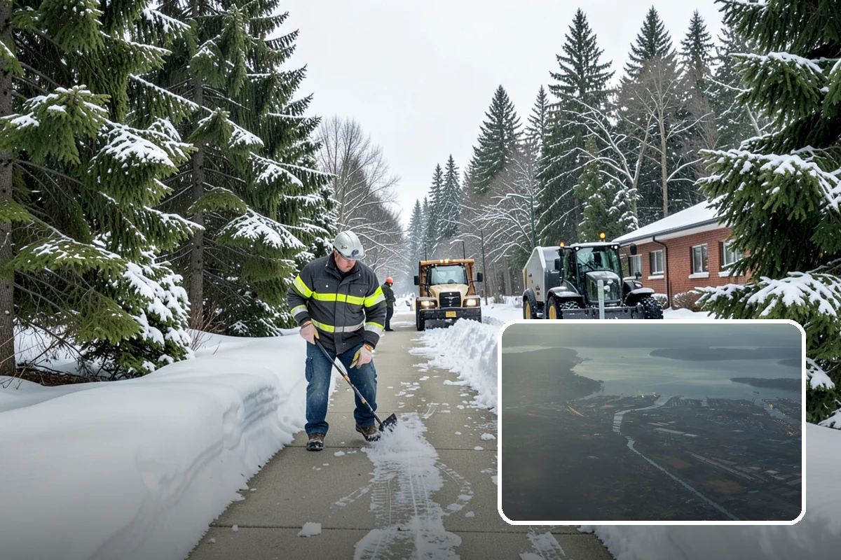 Double Driveway Snow Removal in Fife, Pierce County, WA - Clears the full two-car width
