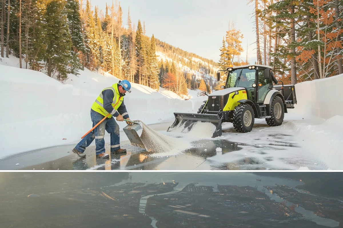 Double Driveway Snow Removal in Fife, Pierce County, WA - Double driveway clearing peaks during the midwinter snow window.