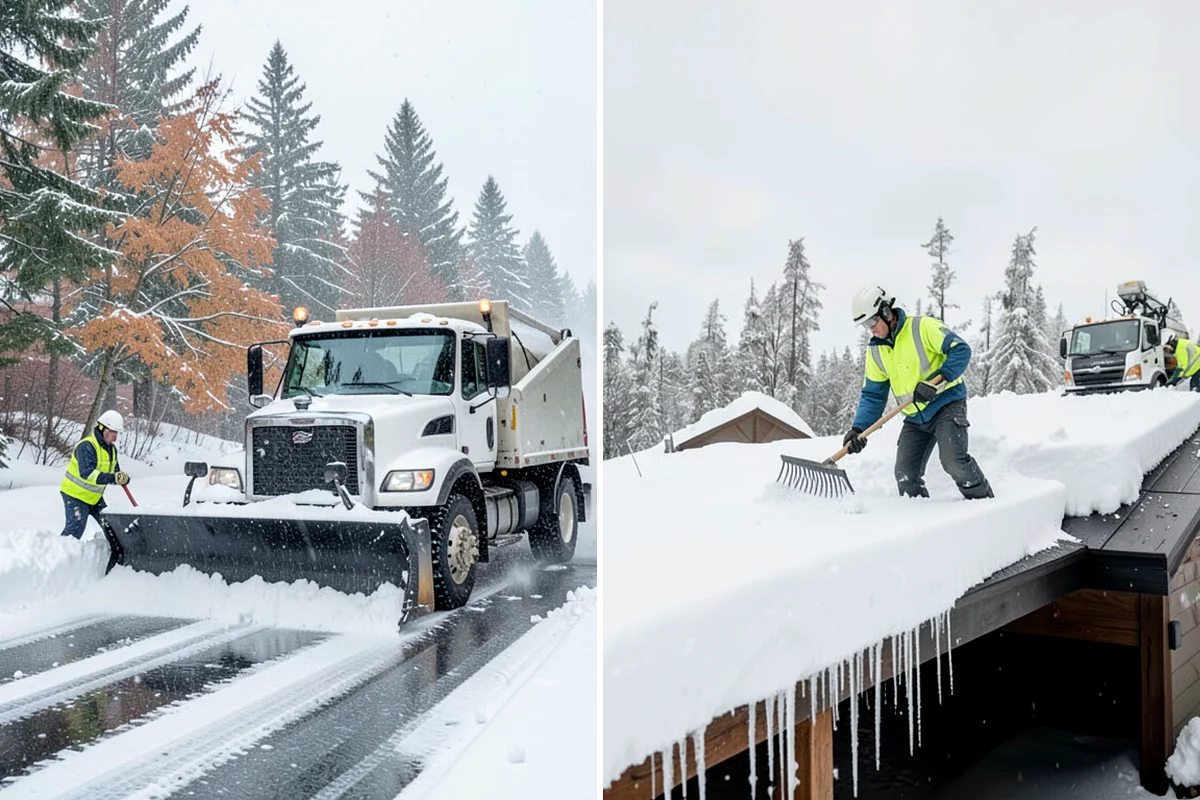Double Driveway Snow Removal in Fircrest, Pierce County, WA - We plow or blow the full driveway width