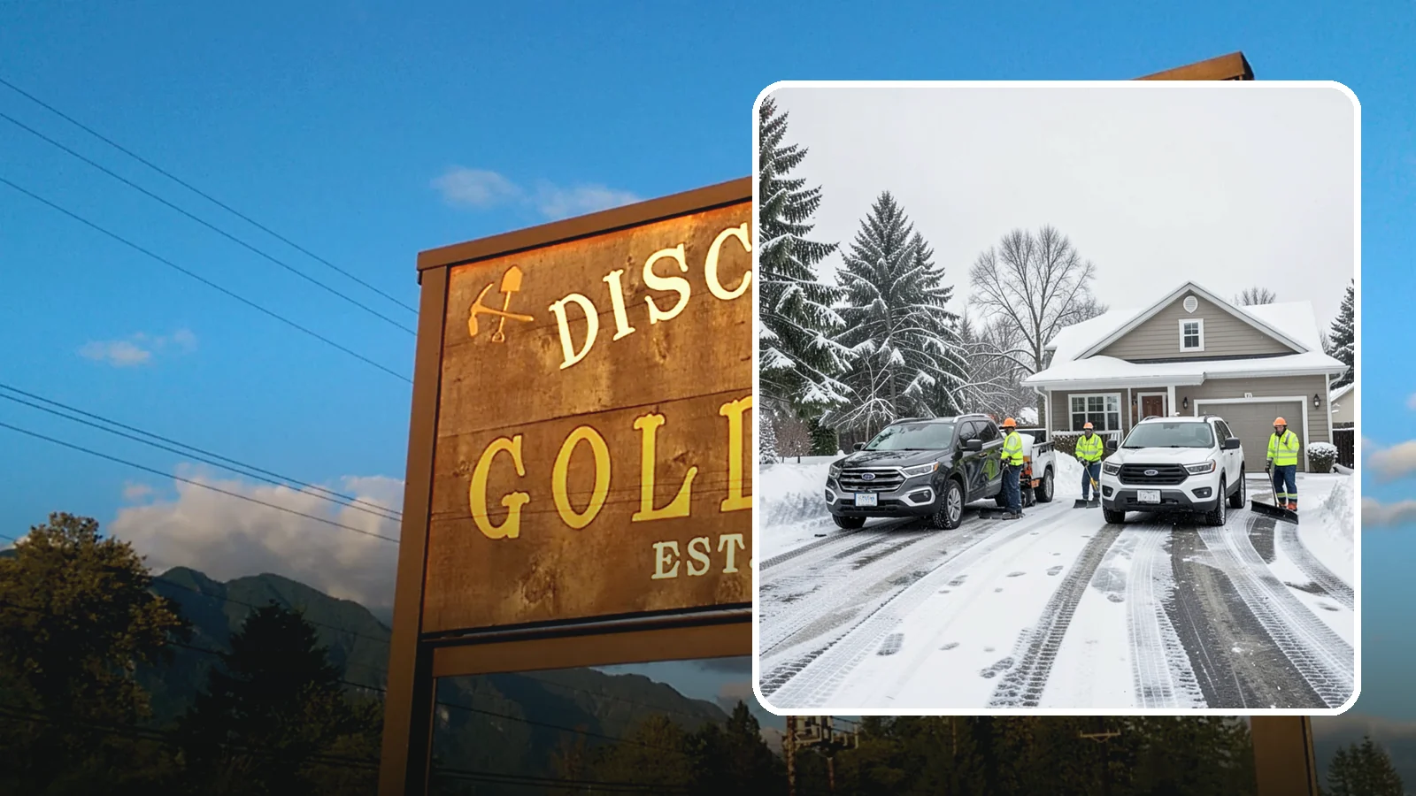 Double Driveway Snow Removal in Gold Bar, Snohomish County, WA - We clear wide two-car driveways completely so both vehicles are ready to go after a storm.