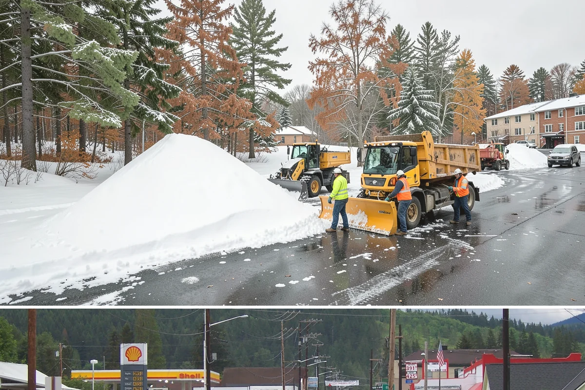 Double Driveway Snow Removal in Granite Falls, Snohomish County, WA - Double driveway clearing peaks during the midwinter snow window.