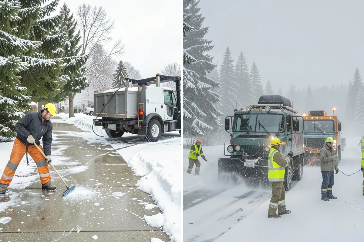 Double Driveway Snow Removal in Issaquah, King County, WA - We plow or blow the full driveway width