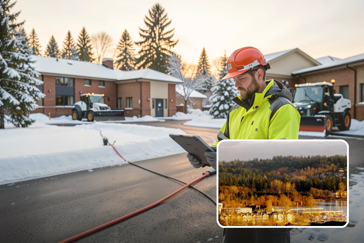 Double Driveway Snow Removal in Kenmore, King County, WA - Clears the full two-car width