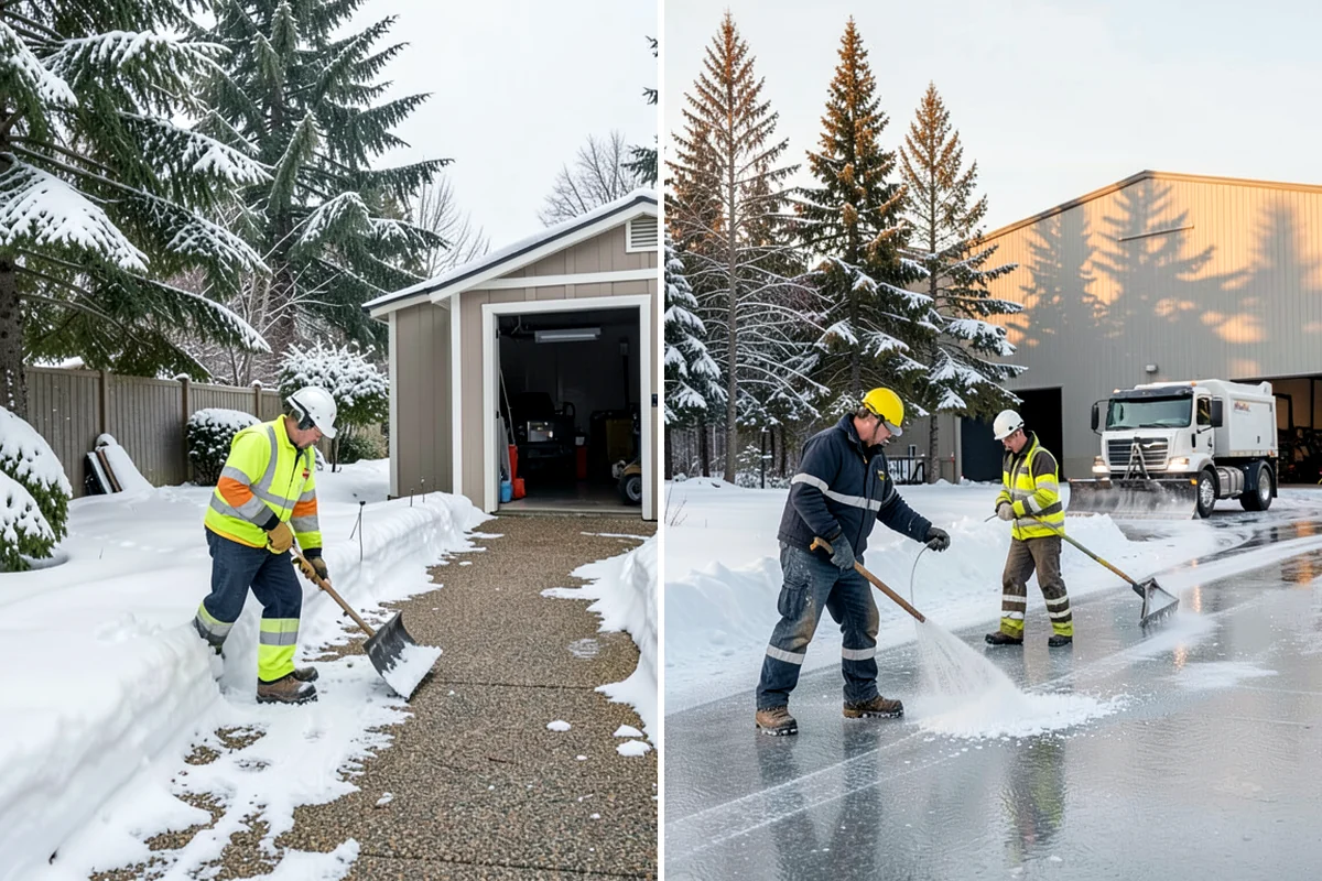 Double Driveway Snow Removal in Kenmore, King County, WA - We plow or blow the full driveway width