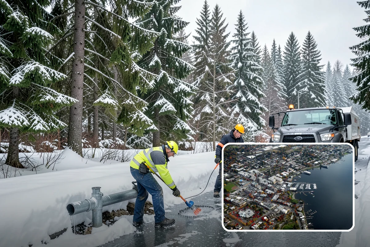 Double Driveway Snow Removal in Kirkland, King County, WA - Clears the full two-car width