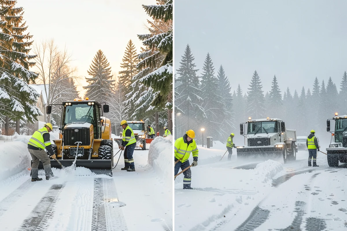 Double Driveway Snow Removal in Lake Stevens, Snohomish County, WA - We plow or blow the full driveway width