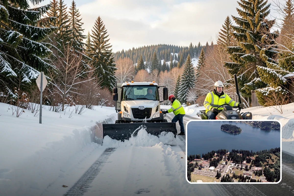 Double Driveway Snow Removal in Lakewood, Pierce County, WA - Clears the full two-car width