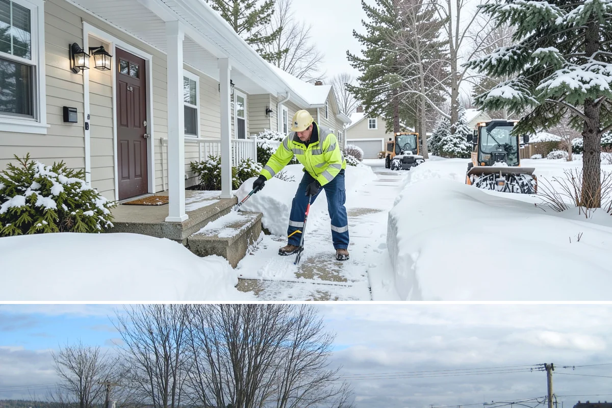 Double Driveway Snow Removal in Langley, Island County, WA - Double driveway clearing peaks during the midwinter snow window.