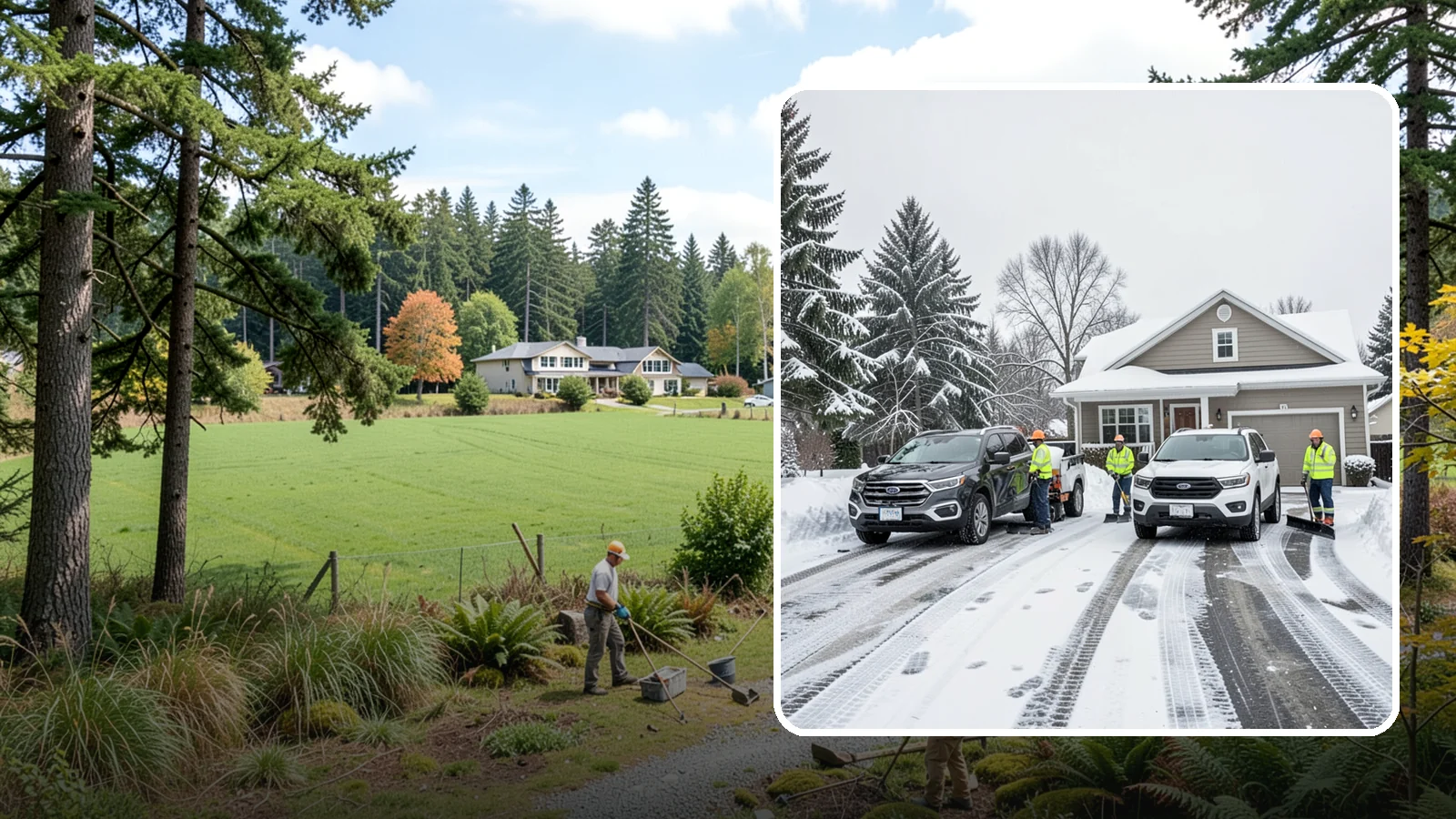 Double Driveway Snow Removal in Lyman, Skagit County, WA - We clear wide two-car driveways completely so both vehicles are ready to go after a storm.