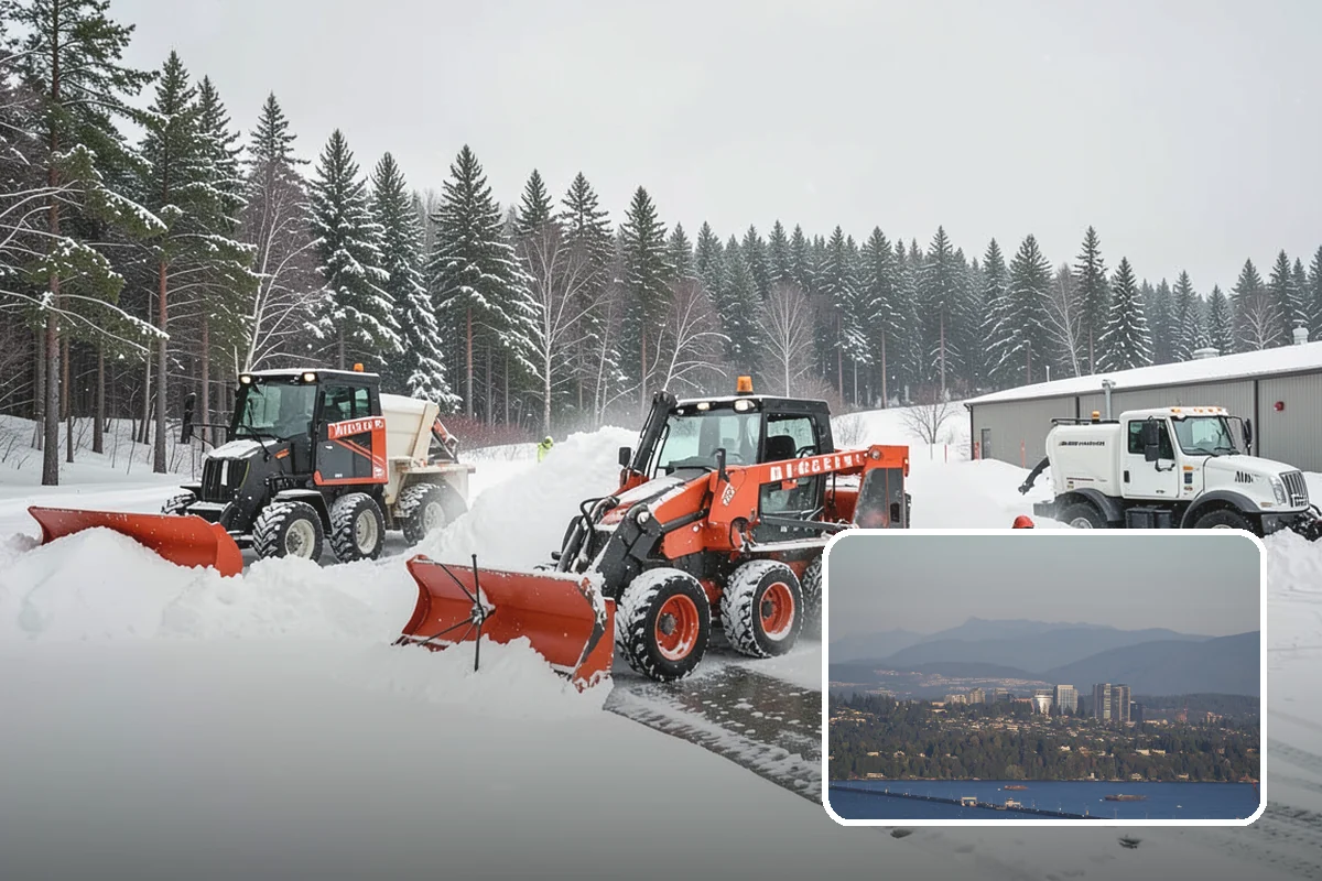 Double Driveway Snow Removal in Medina, King County, WA - Clears the full two-car width