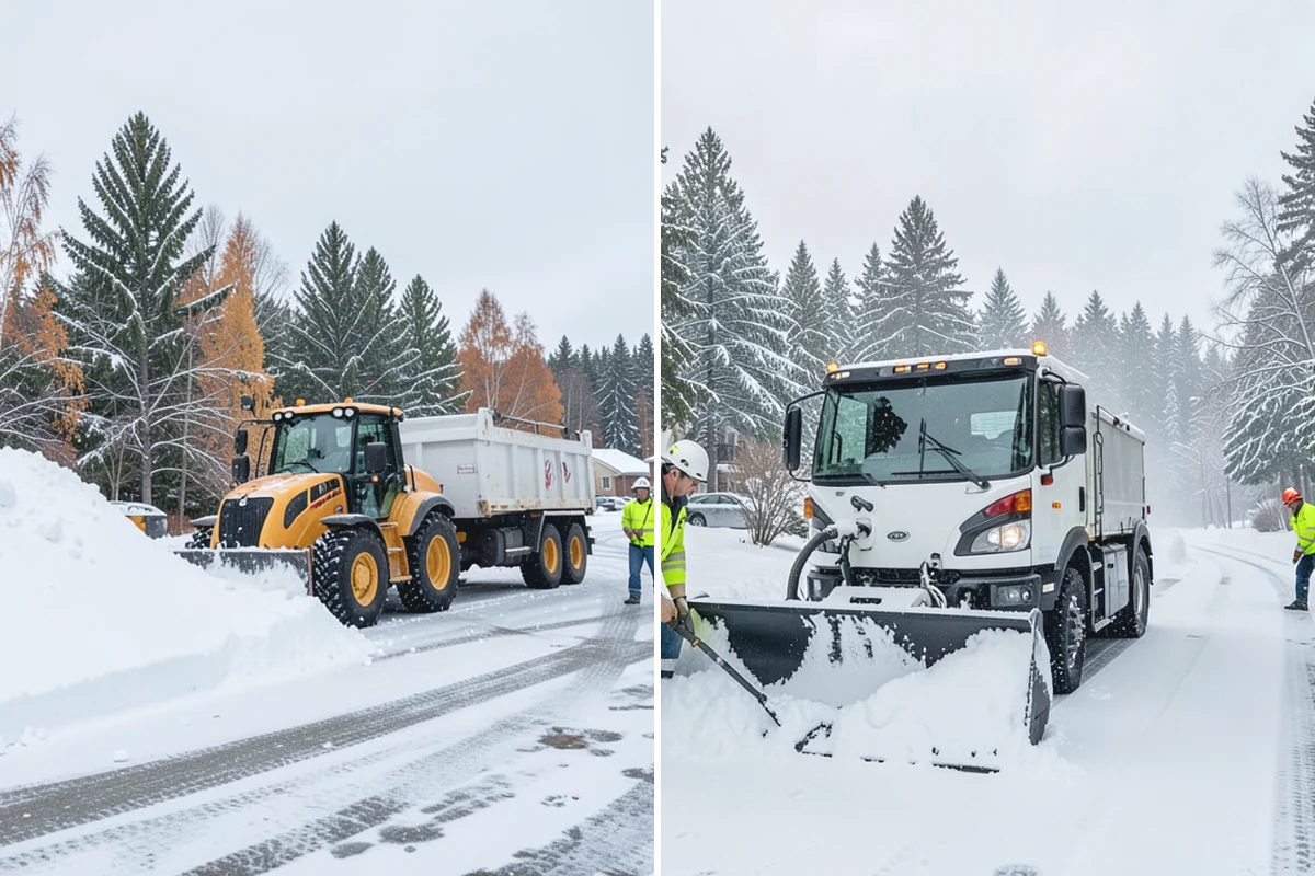 Double Driveway Snow Removal in Medina, King County, WA - We plow or blow the full driveway width
