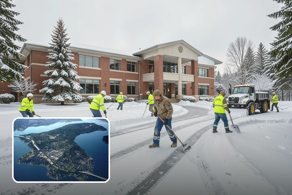 Double Driveway Snow Removal in Mercer Island, King County, WA - Clears the full two-car width