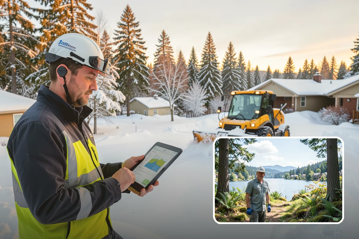 Double Driveway Snow Removal in Milton, King County, WA - Clears the full two-car width