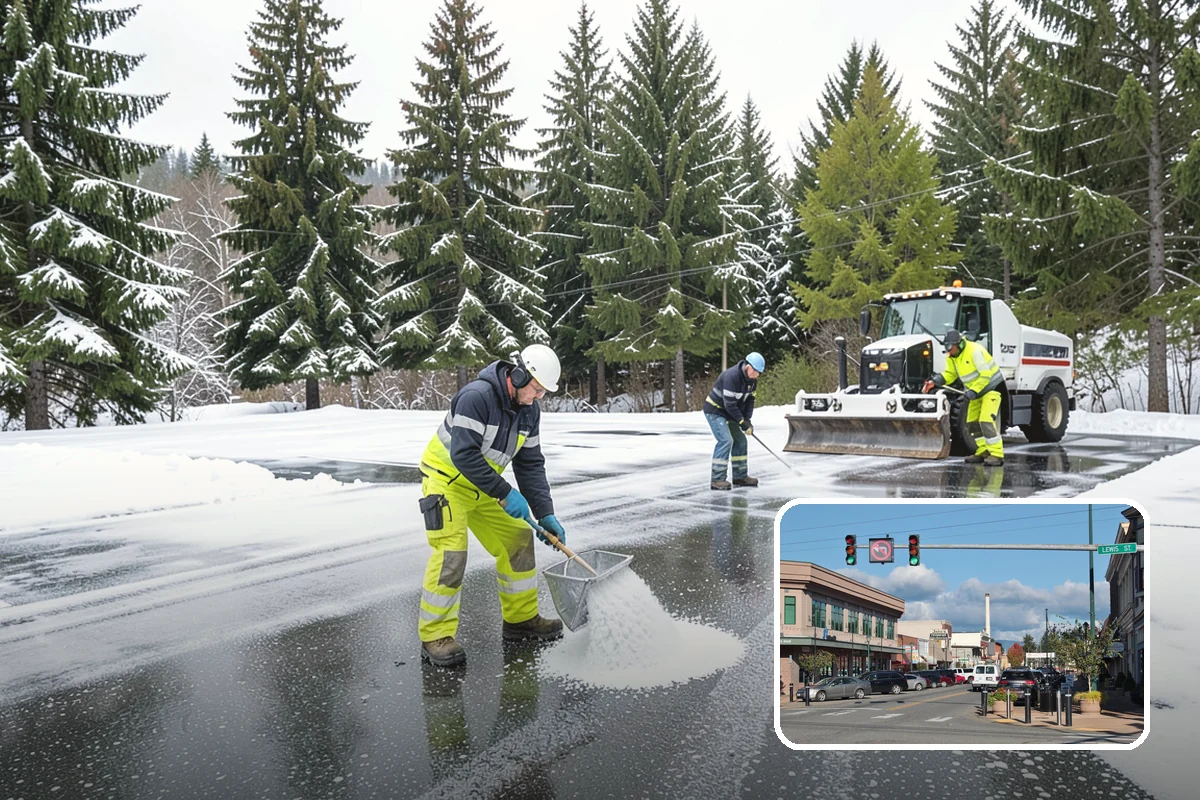 Double Driveway Snow Removal in Monroe, Snohomish County, WA - Clears the full two-car width