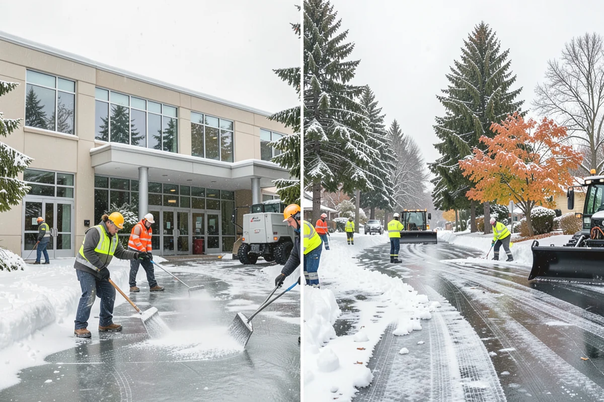Double Driveway Snow Removal in Monroe, Snohomish County, WA - We plow or blow the full driveway width