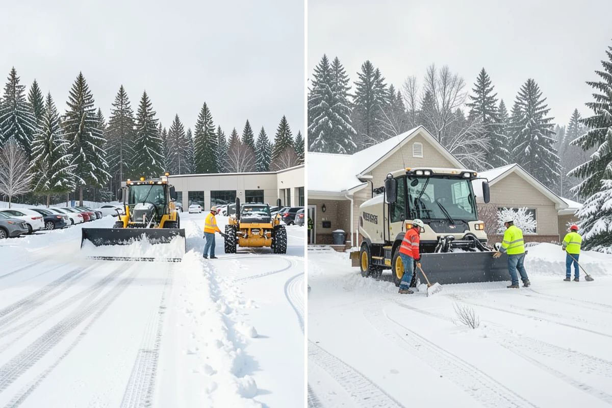 Double Driveway Snow Removal in North Bend, King County, WA - We plow or blow the full driveway width