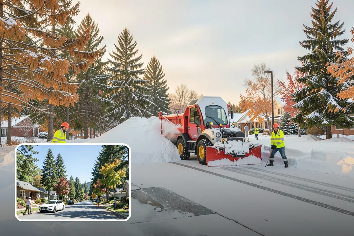Double Driveway Snow Removal in Orting, Pierce County, WA - Clears the full two-car width