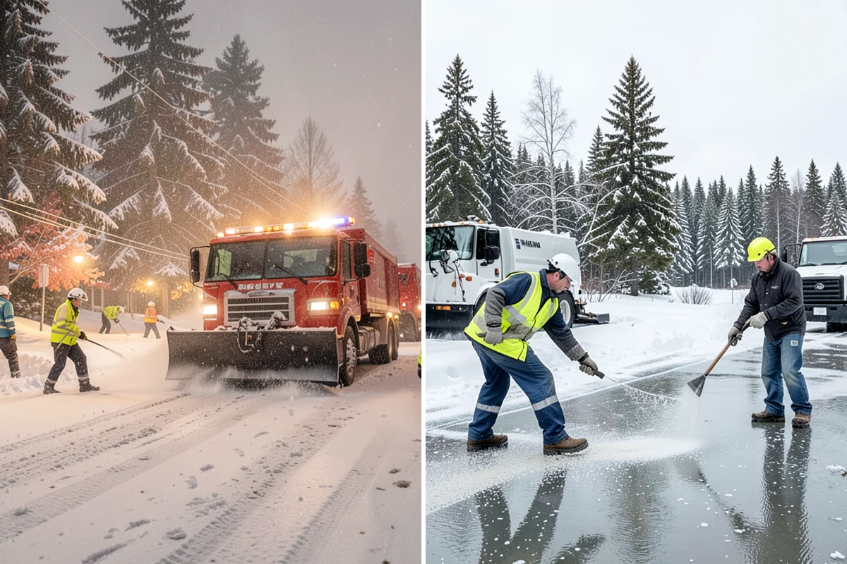 Double Driveway Snow Removal in Pacific, King County, WA - We plow or blow the full driveway width