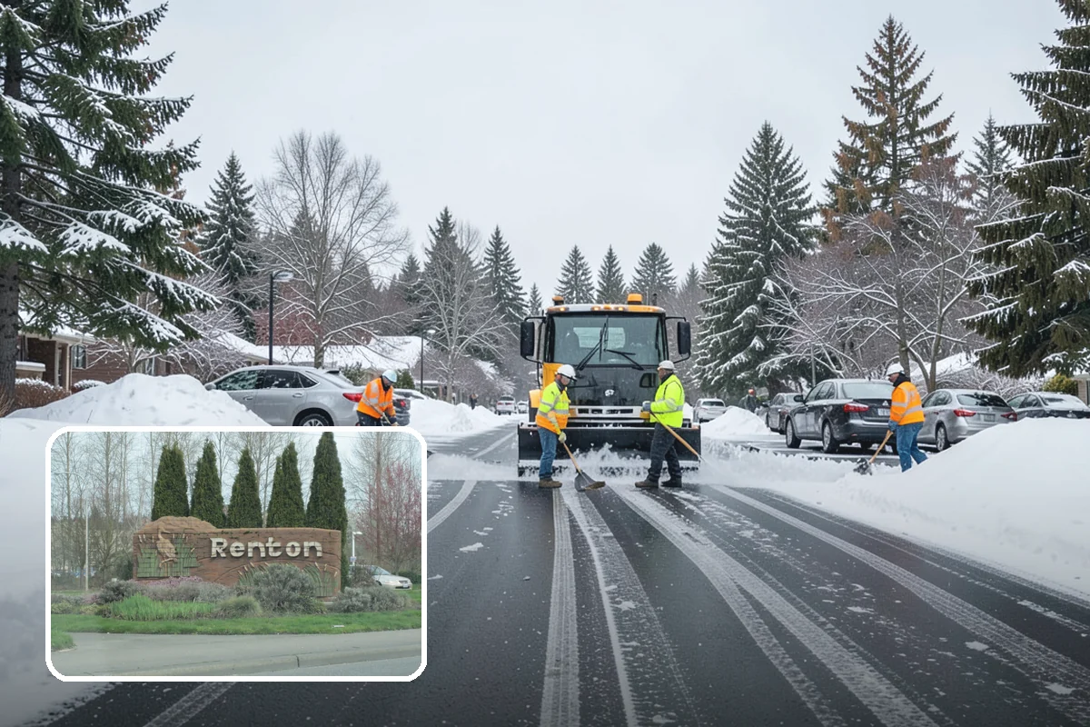 Double Driveway Snow Removal in Renton, King County, WA - Clears the full two-car width