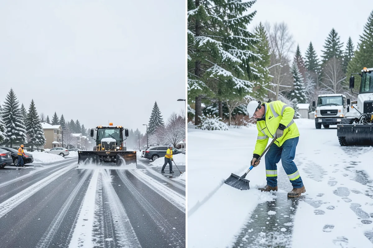 Double Driveway Snow Removal in Renton, King County, WA - We plow or blow the full driveway width