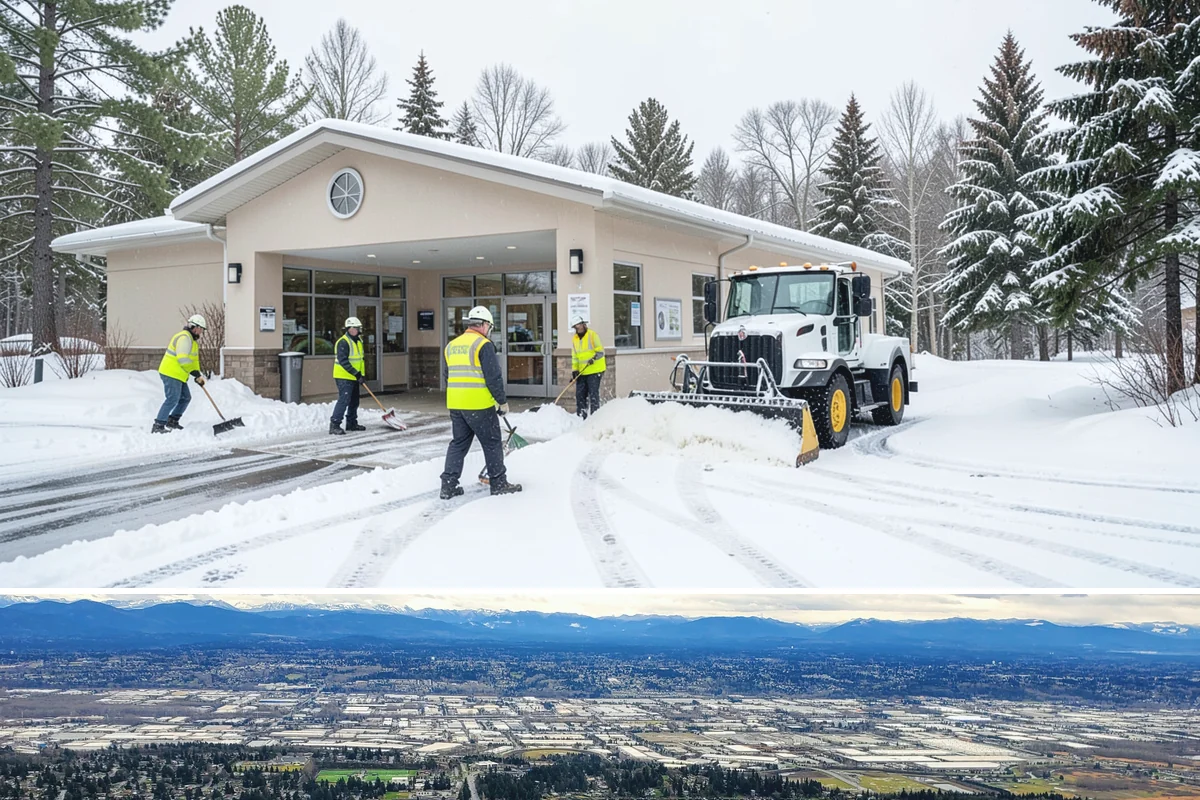Double Driveway Snow Removal in SeaTac, King County, WA - Double driveway clearing peaks during the midwinter snow window.