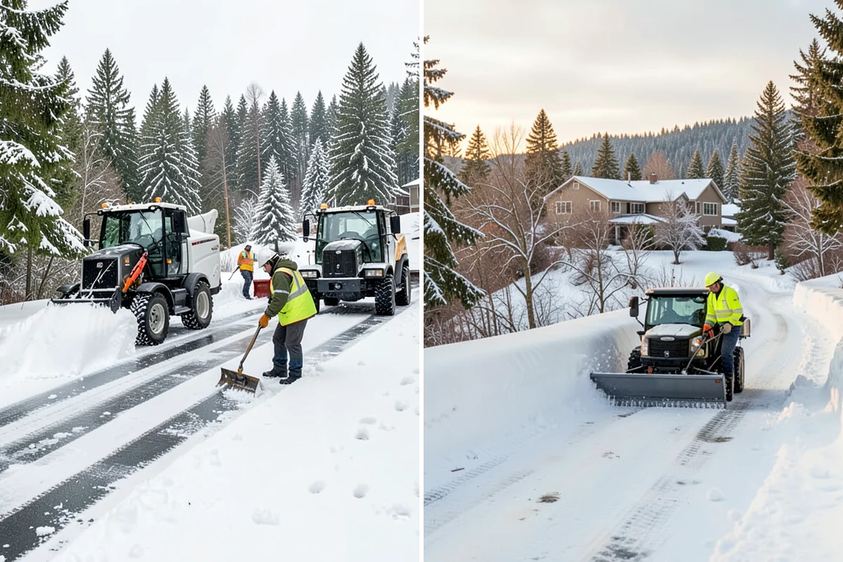 Double Driveway Snow Removal in Sedro-Woolley, Skagit County, WA - We plow or blow the full driveway width